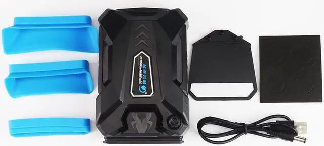 Alt view image 6 of 7 - Vacuum Portable Notebook Laptop Cooler USB Air External Extracting Cooling Fan for Laptop Speed Adjustable for 15 15.6 17 Inch