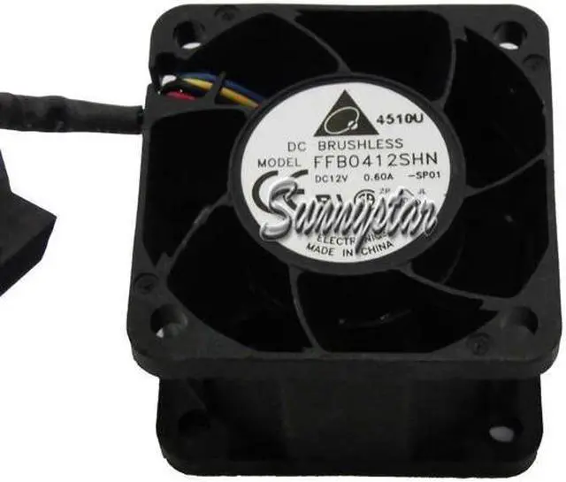 Alt view image 2 of 2 - Delta 40*28mm FFB0412SHN -SP01 12V 0.6A 4 wires 4 Pins case fan for switch print cpu