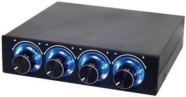 Alt view image 2 of 6 - Computer 5.25" Front Panel Bay 3 Channel automatic temperature CPU Case fan speed controller w/ HDD PC Temp Sensor LED Display