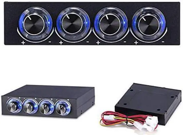 Main image of Computer 5.25" Front Panel Bay 3 Channel automatic temperature CPU Case fan speed controller w/ HDD PC Temp Sensor LED Display