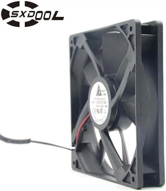 Alt view image 3 of 5 - Original Delta 13525 AFB1312M 13.5cm 135mm DC 12V 0.38A 2Wire Case axial Cooling Fan