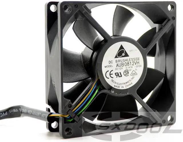 Alt view image 2 of 6 - New original Delta AUB0812VH 8CM 80MM 8025 80*80*25MM DC12V 0.41A support 4-wire Pwm cooling fan