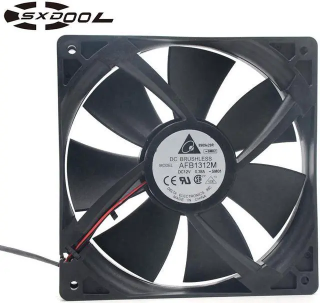 Main image of Original Delta 13525 AFB1312M 13.5cm 135mm DC 12V 0.38A 2Wire Case axial Cooling Fan