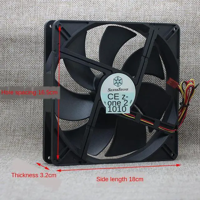 Alt view image 3 of 4 - 180mm Pc Case Cooling Fan 18cm RL4Z S1803212L-3M 12V 0.15A 18CM Wire Cooler