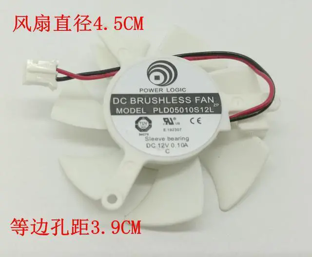 Alt view image 3 of 3 - Graphics Diameter 45mm PLD05010S12L 0.1A 2pin Vedio Card VGA Cooler Fan  nVIDIA Gece GT220 GTS210 210-TC512D3 Cooling FAN
