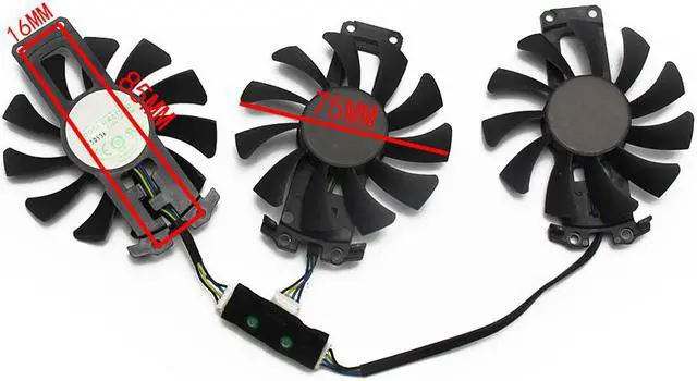 Alt view image 2 of 4 - 3PCS/Lot 75mm GA81S2U 4PIN GTX980 GTX970 VGA GPU Cooler fan Replace  ZOTAC Gece GTX 980-4GD5 GTX 970 AMP 4G Graphic Card