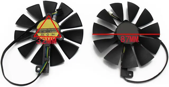 Alt view image 3 of 6 - 87mm FDC10U12S9-C 4Pin RTX2080 GPU Card Cooler Fans  ASUS Gece RTX 2080 GAMING Card Fan