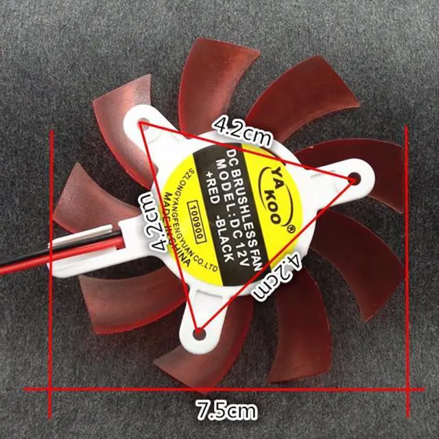 Main image of New Super Silent 75mm fan DC12V 42x42x42mm Hole Pitch diameter 75x15MM Fan For 9800GT 9600GT Graphics Card fan blade