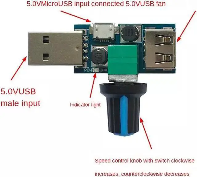 Alt view image 3 of 4 - 120mm USB Cooling Fan With governor, Router Fans,for DIY PC Cooler Silent Quiet DC 5V 120X120X25mm 5V 1200RPM SXDOOL 12025L05R