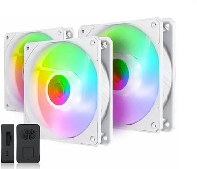 Main image of SickleFlow 120 V2 Addressable RGB Fan Cooler Master (White Edition, 3 in 1 with ARGB LED Controller) - 120mm Square Frame Fan, Air Balance Curve Blade Design, PWM Control for PC Case & Liquid Radiator
