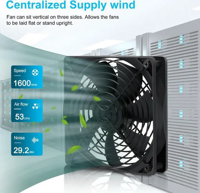 Alt view image 4 of 7 - NEW 120mm DC 5V USB Fan Mining Computer Chassis Workstation Radiator 12cm 120mmx25mm High Speed Router Server Cooling Fan SXDOOL SXD12025L05R