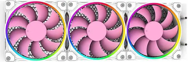 Alt view image 4 of 6 - Water Cooler PINKFLOW 360 CPU  5V Addressable RGB AIO Cooler 360mm CPU Liquid Cooler 3X120mm, pink phantom color ARGB light effect all-in-one, Intel 115X/2066 , AMD TR4/AM4