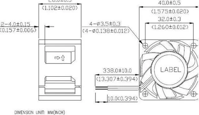 Alt view image 4 of 4 - NEW FOXCONN 140E 12F 4CM Dual balls bearing Cooling fan with 12V 0.90A 4 Wires 5Pins Connector