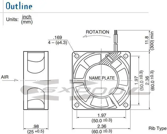 Alt view image 5 of 7 - Original NMB 2410ML-04W-B60 6025 12V 0.40A 6CM Dual Balls bearing 2 Wires 2 Pins case Fan
