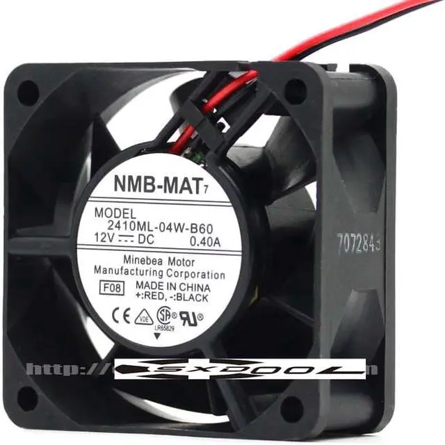 Alt view image 3 of 7 - Original NMB 2410ML-04W-B60 6025 12V 0.40A 6CM Dual Balls bearing 2 Wires 2 Pins case Fan