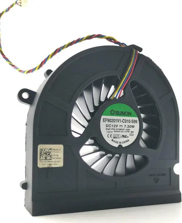 Alt view image 2 of 7 - Original For Dell Inspiron one 2020 CPU fan EF90201V1-C010-S99 D3MHF DC12V 7.2W 4-wire 4-pin BAAA0920R2U P012 0.6A