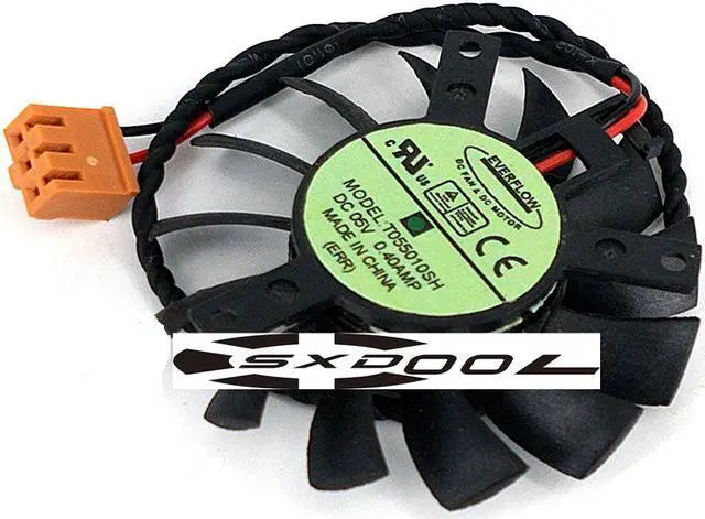 Main image of EVERFLOW T055010SH 5V 0.40A diameter 45mm hole pitch 27*35*35MM graphics card fan