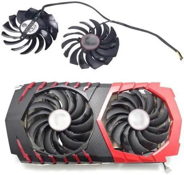 Alt view image 4 of 6 - 1 pair PLD10010S12HH FOR MSI Radeon RX480 580 GTX1080Ti 1070 Graphics Card Cooler Fan 12V