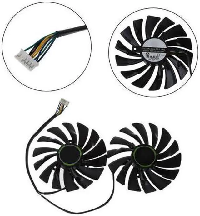 Alt view image 4 of 6 - 2pcs 95MM PLD10010S12HH 6Pin Graphics Video Card Cooler VGA Fan For MSI GTX970 GeForce GTX 970 GAMING Dual Fans Twin Cooling Fan