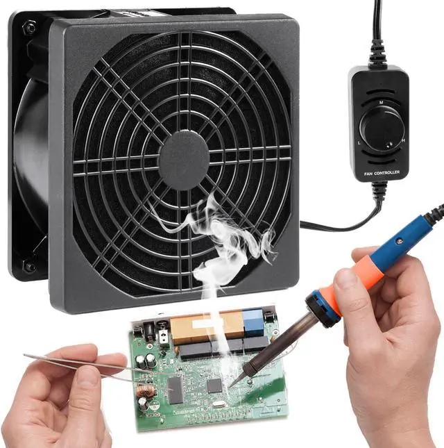 Main image of 120V Solder Smoker Absorber Remover Fume Extractor Smoke Prevention DIY Working Cooling Fan Soldering with spare Carbon filter SXDOOL SXD12038B1LM