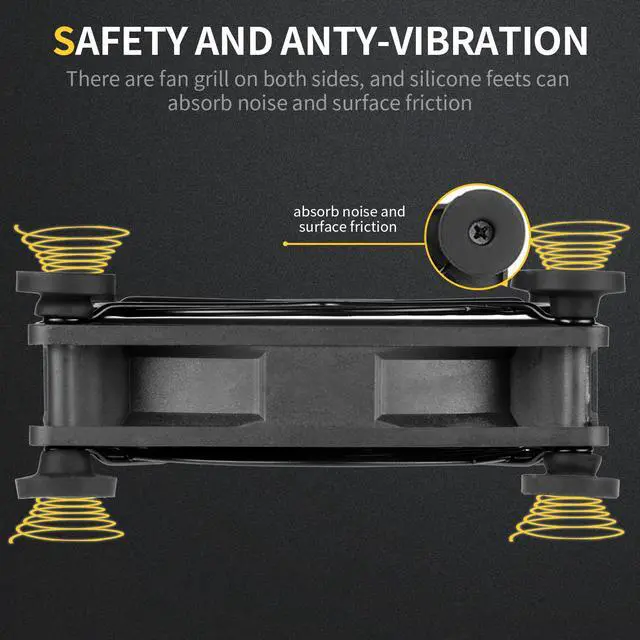 Alt view image 6 of 6 - SXOOL Quiet Dual 120mm USB Fan with Speed Controller,for Receiver DVR Playstation Xbox Computer Cabinet Cooling With suction cup Fixed non-slip cooler