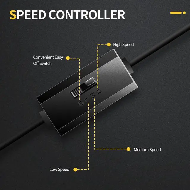 Alt view image 5 of 6 - SXOOL Quiet Dual 120mm USB Fan with Speed Controller,for Receiver DVR Playstation Xbox Computer Cabinet Cooling With suction cup Fixed non-slip cooler