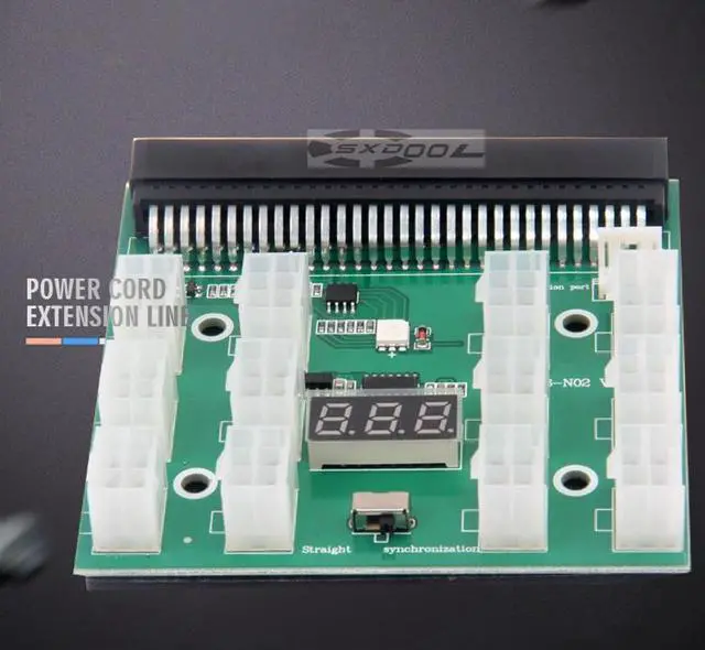 Alt view image 6 of 6 - Server power conversion board to 6pin adapter card connector 12V graphics card power supply self-starting, graphics card power supply board, power adapter card, 6pin toggle switch