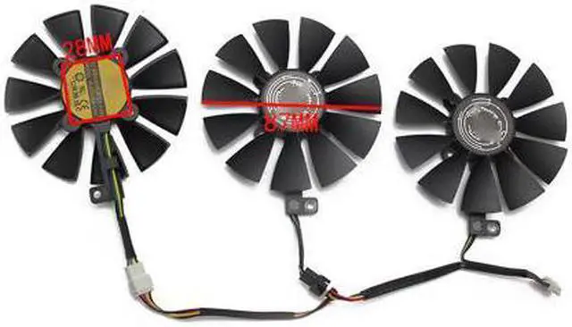 Alt view image 3 of 6 - New 87MM PLD09210S12M PLD09210S12HH Cooling Fan Replace For ASUS Strix GTX 1060 OC 1070 1080 GTX 1080Ti RX 480 Graphics Card Fan (Triple)