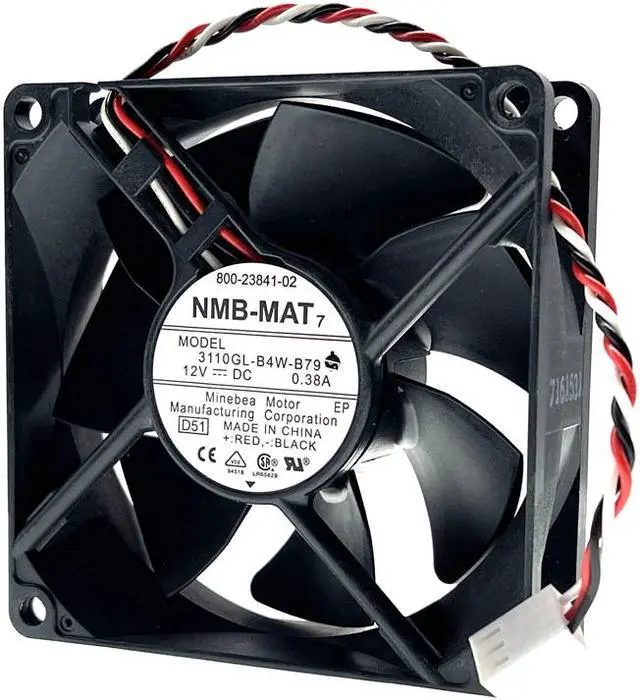 Alt view image 4 of 4 - 80mm 12V Computer Case Cooling Fan,3110GL-B4W-B79 NMB 8025 80X80X25mm Dual Ball ,3Pin Tach FG High Speed 4200RPM