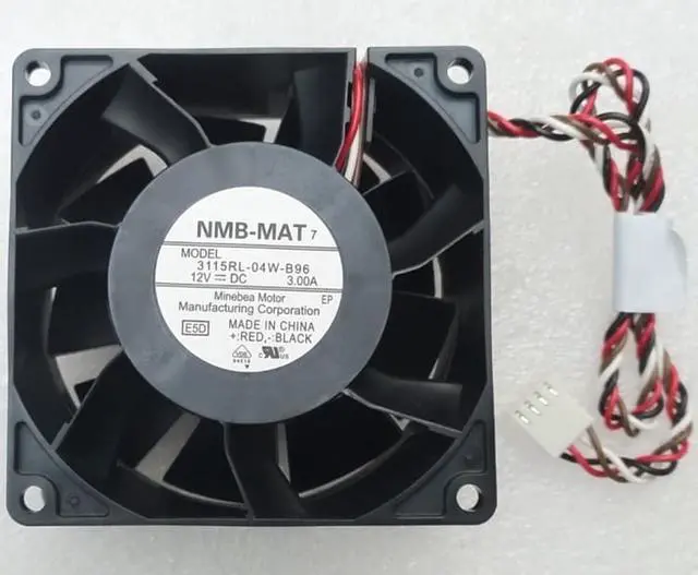 Alt view image 5 of 7 - NMB 3115RL-04W-B96 DC12V 3A 80*80*38MM 8CM High speed PWM control cooling fan