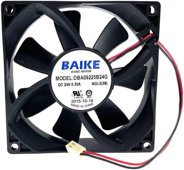 Alt view image 4 of 5 - Baike DBA09225B24G 92mm DC 24V 4000RPM High Speed CFM Server Cooling Fan,92X92X25mm Dual Ball Bearing 74.5CFM 2Pin Fans