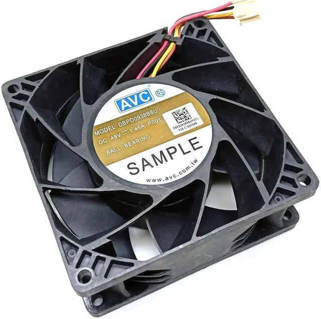 Alt view image 2 of 4 - AVC DBP0938B8U 9038 DC 48V Violent High Speed Large Air Volume Dual Ball Fan 9cm 4-wire PWM Temperature Control Inverter Fan