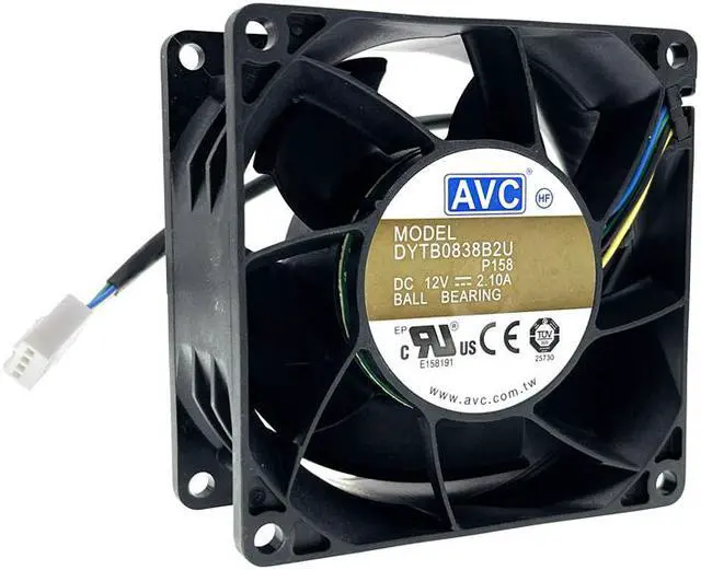 Main image of 12v Ball Bearing Cooling Fan 8038,New for AVC DYTB0838B2U 2.1A 80X38mm 4-pin PWM,High Speed CFM Air Flow,for Car Boost Miner