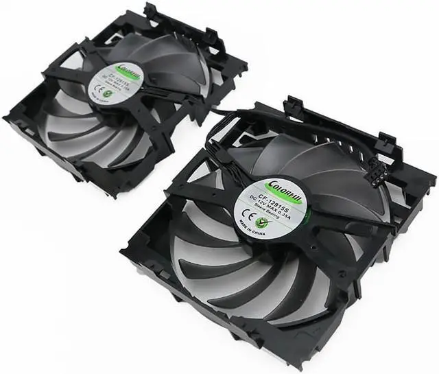 Alt view image 2 of 5 - (A Pair)Inno3D GTX 960/970/1060 Game Extreme OC version graphics card cooling fan CF-12915S DC 12V 4-wire