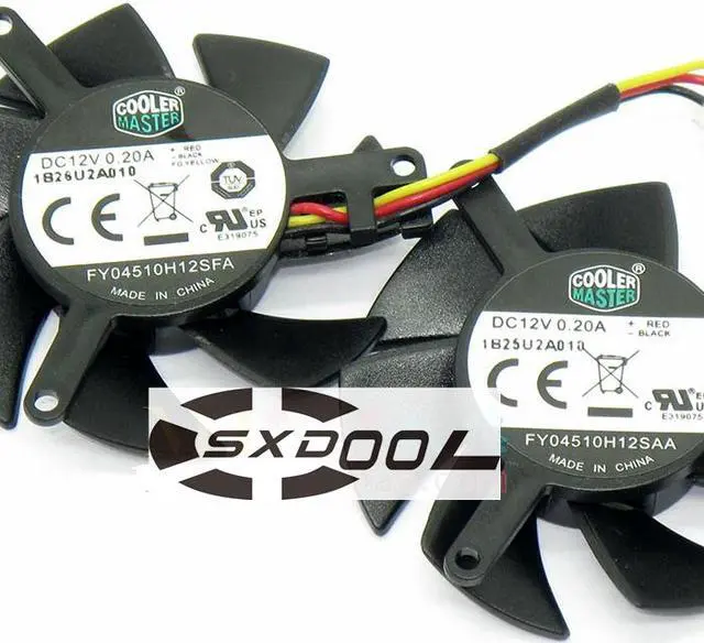 Alt view image 2 of 3 - For MSI R6450 6570 6670 Blizzard V5 graphics card fan 45mm,Hole distance: 39*39*39mm (2P&3P with one point and two connections) wiring cooler master FY04510H12SAA 12V 0.20A