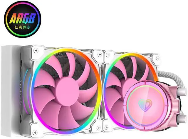 Alt view image 6 of 7 - ID-COOLING PINKFLOW 240 CPU Water Cooler 5V Addressable RGB AIO Cooler 240mm CPU Liquid Cooler 2X120mm RGB Fan, Intel 115X/2066, AMD TR4/AM4 (Remote Controller is Included)
