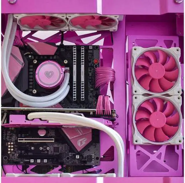 Alt view image 5 of 7 - ID-COOLING PINKFLOW 240 CPU Water Cooler 5V Addressable RGB AIO Cooler 240mm CPU Liquid Cooler 2X120mm RGB Fan, Intel 115X/2066, AMD TR4/AM4 (Remote Controller is Included)