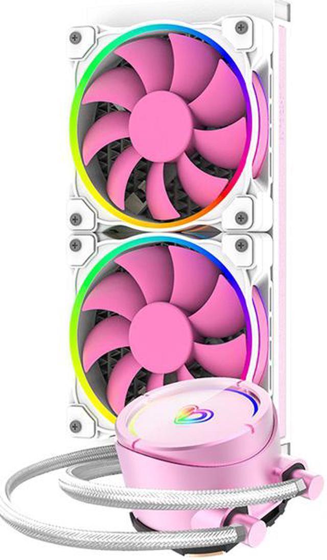 ID-COOLING PINKFLOW 240 CPU Water Cooler 5V Addressable RGB AIO Cooler  240mm CPU Liquid Cooler 2X120mm RGB Fan, Intel 115X/2066, AMD TR4/AM4  (Remote