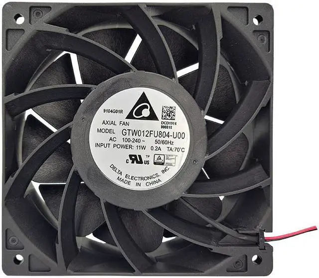 Alt view image 2 of 4 - IP54 High Speed AC Computer Cooling Fan 120mm 12cm New Delta GTW012FU804-U00 AC 100-230V 11W 12038 120X120X38mm 4200RPM 145CFM