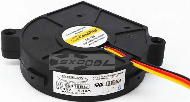 Alt view image 4 of 4 - EVERFLOW B126015BU DC 12V 0.40A 6cm CPU AMD AIO turbo fan 6015 3-wire 6200RPM