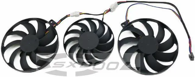 Alt view image 2 of 5 - For ASUS Radeon RX 5600/RX 5700/RX 5700XT TUF Gaming graphics cooling fan FDC10H12D9-C & FD7010H12D (2 large and 1 small fans)