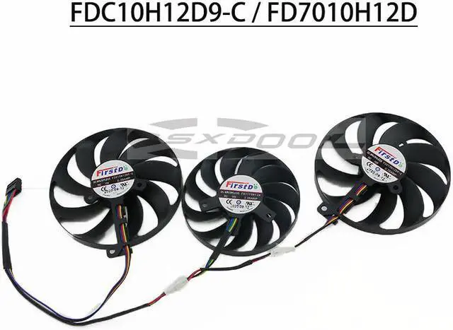 Alt view image 5 of 5 - For ASUS Radeon RX 5600/RX 5700/RX 5700XT TUF Gaming graphics cooling fan FDC10H12D9-C & FD7010H12D (2 large and 1 small fans)
