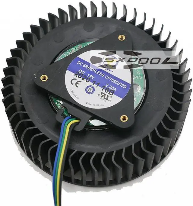 Alt view image 2 of 5 - For ASUS RTX 2060 2070 2080ti Turbo public graphics card turbo fan CF7525U12D 12V 2.2A ,Diameter: 78mm,Hole distance: 37mm