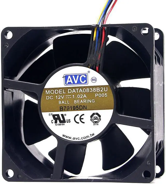 Alt view image 3 of 4 - 80mm 8cm Powerful High Speed Computer Cooling Fan,for AVC DATA0838B2U 8038 80X80X38mm DC 12V 1.02A
