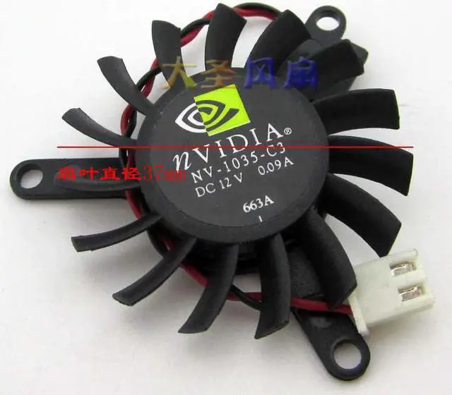 Alt view image 2 of 3 - New For NVIDIA graphics card cooling fan ADDA AB6812MX-GC0 NV-1035-C3 0.09A 2-wire 2-pin