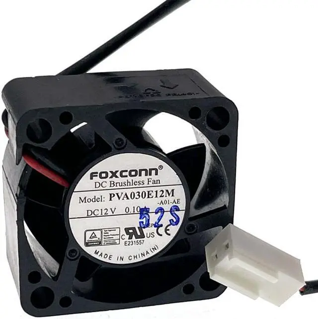 Alt view image 2 of 3 - PVA030E12M -A01-AE ,for FOXCONN 3015 12V 3CM Fan 30X30X15mm 0.10A 7000RPM, Industrial Computer Set Top Box Cooling Fan