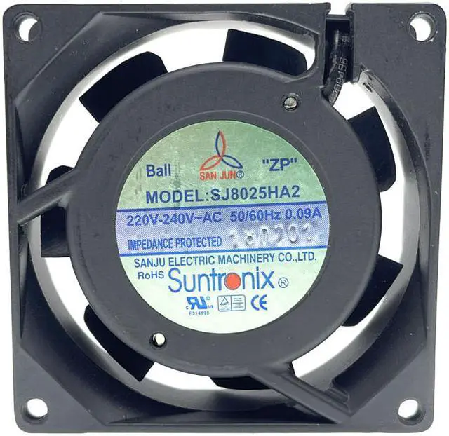 Alt view image 5 of 6 - New 80mm AC 220V 240V Computer Cooling Fan,SJ8025HA2 SanJu 80X80X25mm 8cm Dual Ball Bearing 50/60Hz Server Case Cabinets Fans