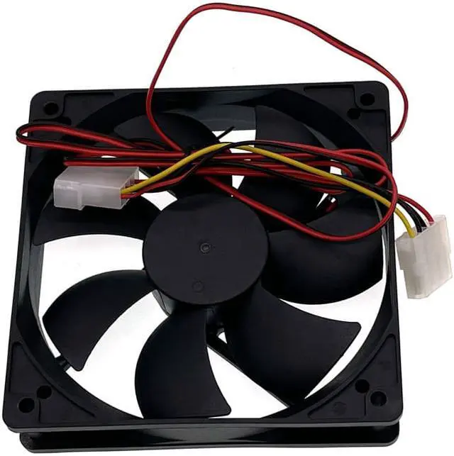 Alt view image 4 of 4 - 120mm 12cm Mute Computer PC Cooling Fan with Molex 4D plug,120X120X25mm 1700RPM 12V Ball Bearing Fan,Quiet Chassis Cooler