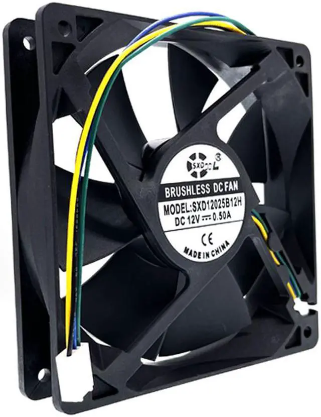 Alt view image 4 of 5 - 120mm 12025 DC 12V 0.50A PWM PC CPU Cooling Fan 120x120x25mm Dual Ball Bearing 3300 Rpm,High Speed Replace Delta AFB1212SH