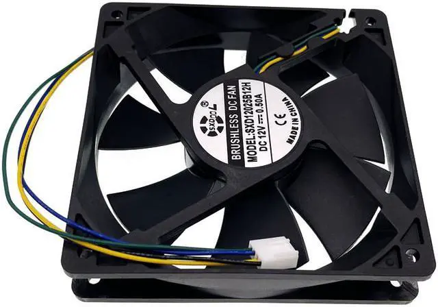 Alt view image 2 of 5 - 120mm 12025 DC 12V 0.50A PWM PC CPU Cooling Fan 120x120x25mm Dual Ball Bearing 3300 Rpm,High Speed Replace Delta AFB1212SH